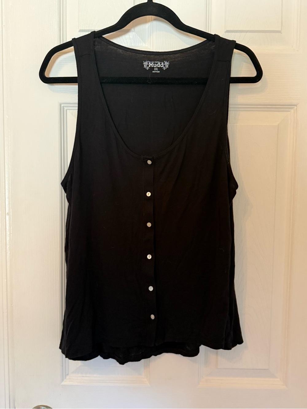 Mudd Black Scoop Neck Button-Front Tank